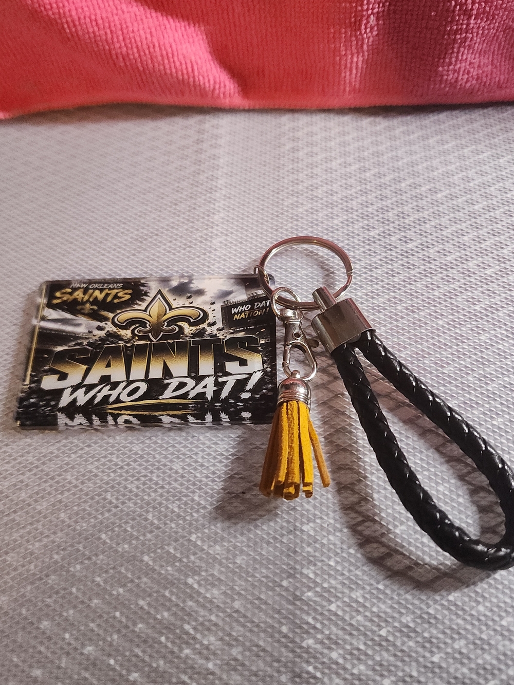 New Orleans Saints Black & Gold Keychain(Acrylic) w/ Tassel